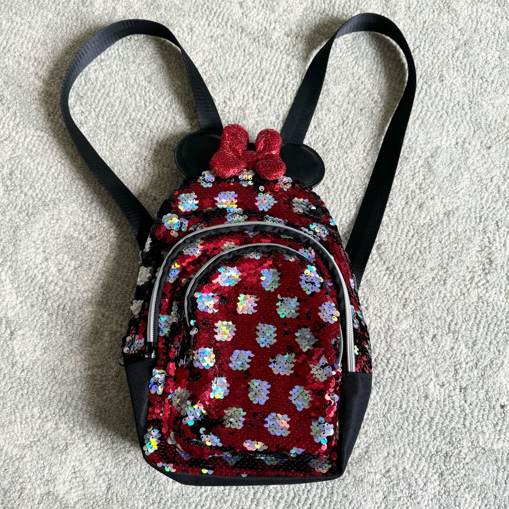Disney Parks Minnie Mouse Reversible Sequined Mini Backpack